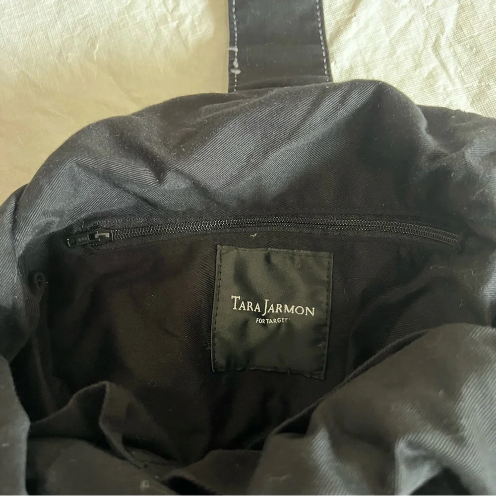 Tara Jarmon x Target Hobo Boho Bag Big Lucite Handles Canvas Tote hearts